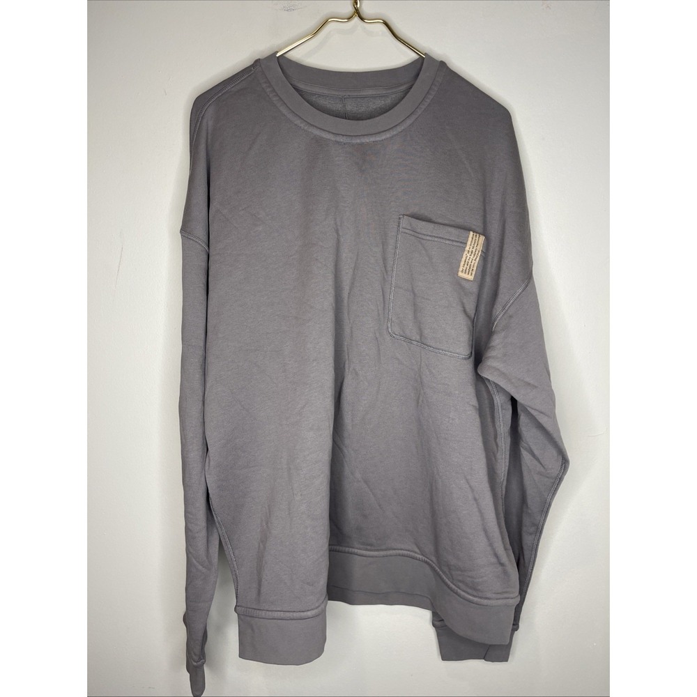 New Lunya Silksweats Reversible Grey Sweatshirt XXL